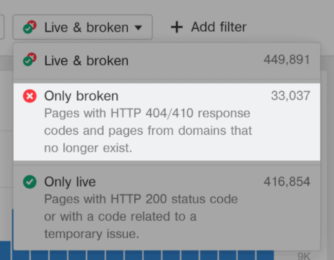 یافتن محتوای شکسته