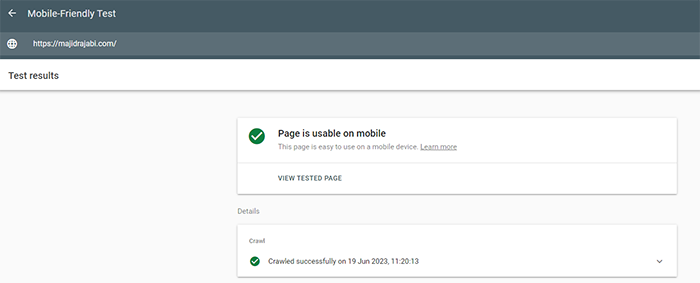 بررسی وضعیت ریسپانسیو بودن سایت مجید رجبی